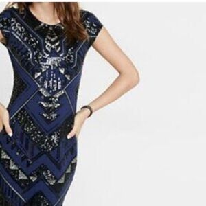 Express Aztec Print Sequin Dress – Size Small